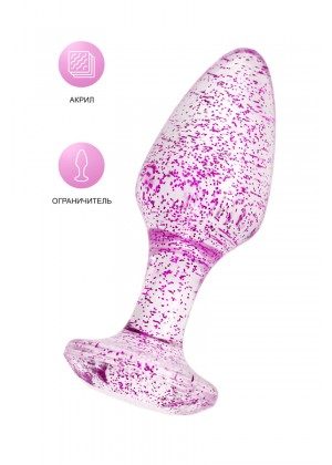 Анальная втулка TOYFA, акрил, фиолетовый, 8 см, Ø 2,8 см