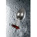 Анальная втулка Metal by TOYFA, металл, серебряная, с красным кристаллом, 8 см, Ø 3,5 см, 265 г