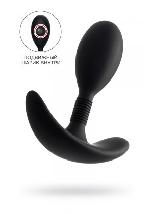 Анальная втулка A-Toys by TOYFA Tord S, силикон, черная, 8,5 см