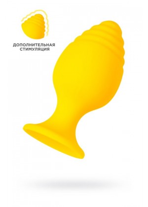 Анальная втулка ToDo by Toyfa Riffle, силикон, желтый, 7,5 см