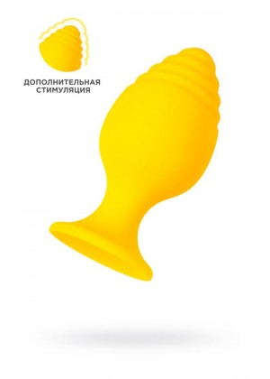 Анальная втулка ToDo by Toyfa Riffle, силикон, желтый, 6 см