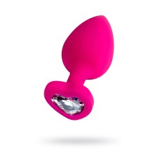 Анальная втулка ToDo by Toyfa Diamond Heart, водонепроницаемая, силикон, розовая, 7 см, Ø 2 см