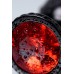 Анальная втулка Metal by TOYFA, металл, черная, с красным кристаллом, 8,2 см, Ø3,4 см, 85 г