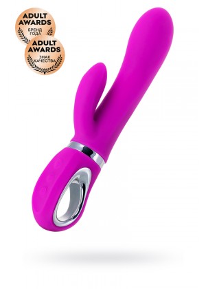 Вибратор с клиторальным стимулятором JOS JOLY, с WOW-режимом, силикон, фуксия, 19,6 см