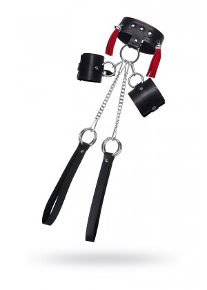 Бондажная система Pecado BDSM, для фиксации рук и поддержки ног, натуральная кожа, черная Бондажная система Pecado BDSM, для фиксации рук и поддержки ног, натуральная кожа, черная