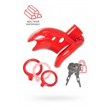 Пояс верности мужской Black&Red by TOYFA, ABS пластик, красный, 10 см