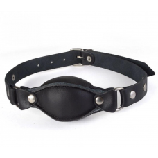 Кляп набивной, черный, из натуральной кожи