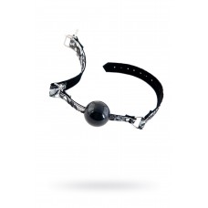 Кляп силиконовый TOYFA Marcus на кружевном ремешке, серебряный, 60 см