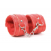 Наручники с мехом, SM Bondage, эко-кожа, красные Наручники с мехом, SM Bondage, эко-кожа, красные