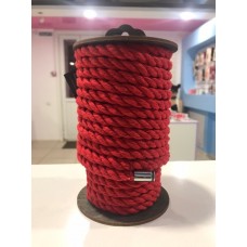 Хлопковая веревка для шибари, на катушке, 10 метров, красная