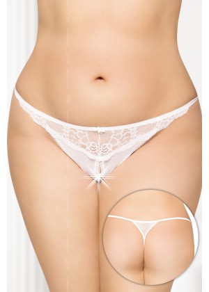 Стринги открытые кружевные SoftLine Collection, белый, XL/XXXL