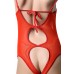 Эротическое боди Candy Girl Charis, кружево, сетка, красный, XL