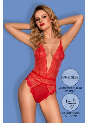 Боди Candy Girl Poppy, трикотаж, кружево, красное, OS Боди Candy Girl Poppy, трикотаж, кружево, красное, OS