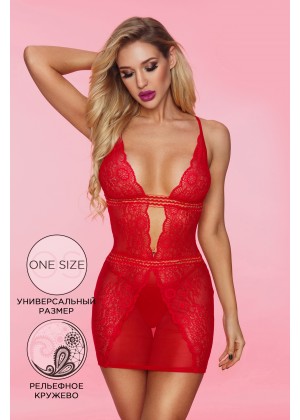 Комбинация и стринги Candy Girl Desiree, красные, OS