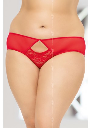 Трусики со вставкой из кружева SoftLine Collection, красный, XХL