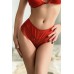 Эротические трусики Norddiva, кружевные, красные, L
