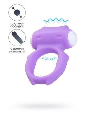 Виброкольцо на пенис A-Toys by TOYFA Zort, силикон, фиолетовое, Ø 2 см