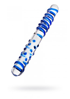 Двусторонний фаллоимитатор Sexus Glass, Сткекло, Прозрачный, 22см