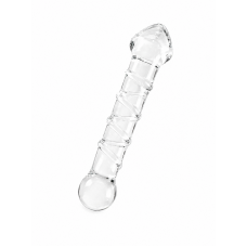 Двусторонний теклянный фаллоимитатор, Lovetoy Glass Romance Clear, 16 см