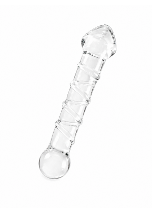 Двусторонний теклянный фаллоимитатор, Lovetoy Glass Romance Clear, 16 см