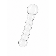 Двусторонний стеклянный фаллоимитатор, Lovetoy Glass Romance Clear, 15 см