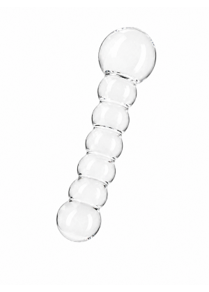 Двусторонний стеклянный фаллоимитатор, Lovetoy Glass Romance Clear, 15 см