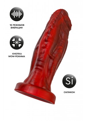 Вибратор Black&Red by TOYFA Monster Saur, силикон, красно-черный, 21,7 см
