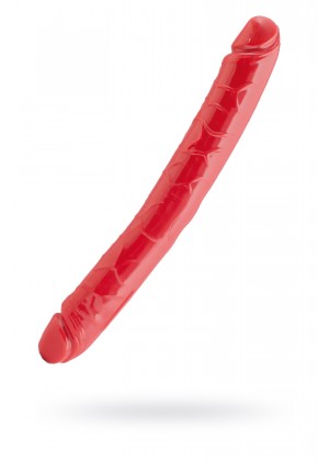 Двусторонний фаллоимитатор Black&Red by TOYFA, ПВХ, красный, 31 см