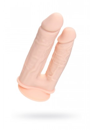 Фаллоимитатор для двойного проникновения RealStick Silicone Armie H, сайлекспан, телесный, 19 см