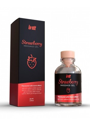 Съедобный гель для интимного массажа, Intt Strawberry Massage Gel, 30 мл (клубника)