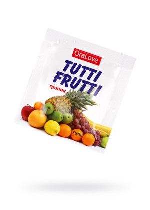 Съедобная гель-смазка TUTTI-FRUTTI для орального секса со вкусом экзотических фруктов, 4гр Съедобная гель-смазка TUTTI-FRUTTI для орального секса со вкусом экзотических фруктов, 4гр