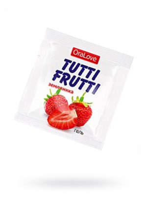 Съедобная гель-смазка TUTTI-FRUTTI для орального секса со вкусом земляники, 4гр Съедобная гель-смазка TUTTI-FRUTTI для орального секса со вкусом земляники, 4гр