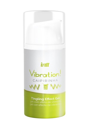 Жидкий интимный гель с эффектом вибрации Лайм, Intt Caipirinha Vibration, 15 мл.