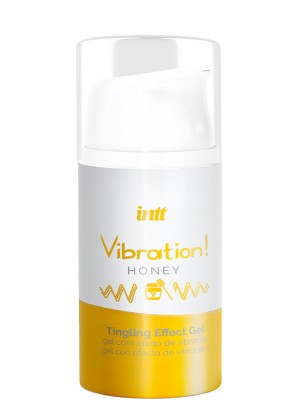 Жидкий интимный гель с эффектом вибрации Мёд, Intt Honey Vibration, 15 мл.