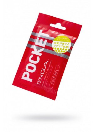 Нереалистичный мастурбатор TENGA Pocket Click Ball, TPE, белый, 7,5 см