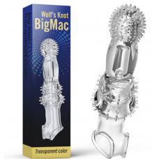 Утолщающая насадка с вибрацией и усиками, Wolf's Knot BigMac, 14,5 см