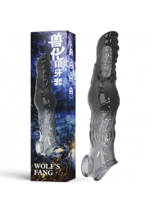 Насадка с  вибрацией и рельефом, Wolf`s Fang, 23 см