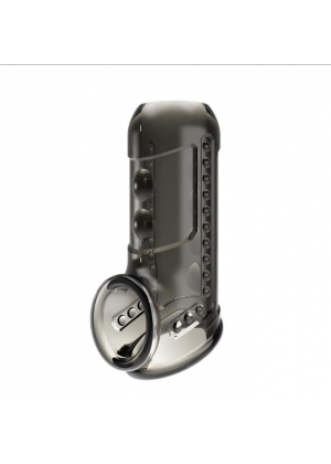 Насадка на пенис и мошонку с текстурной поверхностью Pretty Love, серая