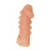 Насадка реалистичная KOKOS COCK SLEEVE 008-S с дополнительной стимуляцией, TPE, телесная, 13.8 см