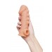 Насадка реалистичная KOKOS COCK SLEEVE 008-S с дополнительной стимуляцией, TPE, телесная, 13.8 см