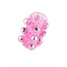Насадка на пенис с бусинками TOYFA Basic, TPE, розовая, 5 см