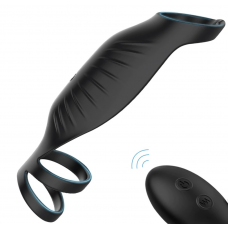 Эрекционная вибронасадка Carnivore-RCT с пультом, черная