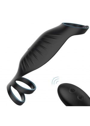 Эрекционная вибронасадка Carnivore-RCT с пультом, черная Эрекционная вибронасадка Carnivore-RCT с пультом, черная