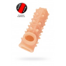 Насадка реалистичная KOKOS NUDE SLEEVE с дополнительной стимуляцией, TPE, телесная, 12 см