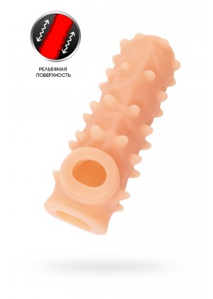 Насадка реалистичная KOKOS NUDE SLEEVE с дополнительной стимуляцией, TPE, телесная, 10 см