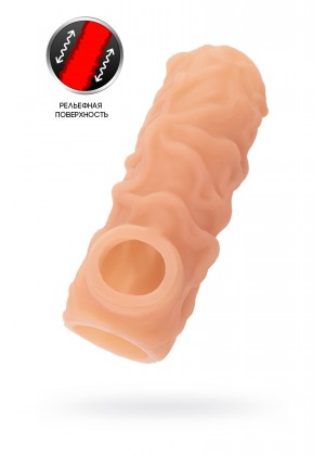 Насадка реалистичная KOKOS NUDE SLEEVE с дополнительной стимуляцией, TPE, телесная, 10 см