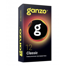 Презервативы Ganzo, classic, классические, латекс, двойная смазка, 18,5 см, 5,2 см, 12 шт.