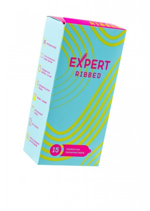 Презервативы EXPERT Ribbed, ребристые, 15шт Презервативы EXPERT Ribbed, ребристые, 15шт