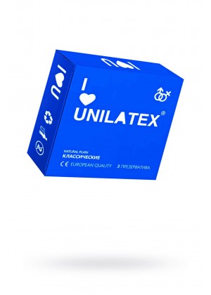 Презервативы Unilatex, natural plain, гладкие, классические, 19 см, 5,4 см, 3 шт.