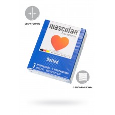 Презервативы Masculan, сlassic 2, doty, латекс, точечные, розовые, 19 см, 5,3 см, 3 шт.